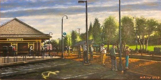 Painting of Deerfield Metra Train Station