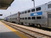 Metra train at Deerfield station
