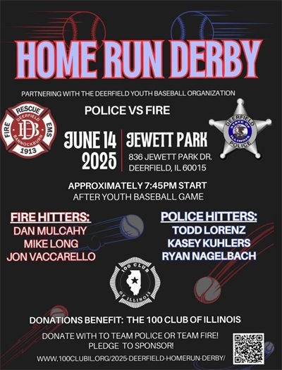 Home Run Derby poster with information and pictures of baseballs
