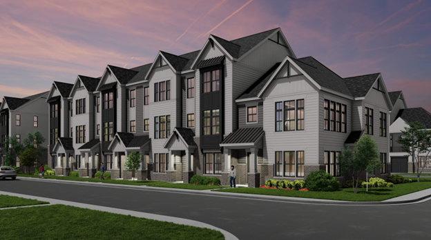 Outside view of VennPoint building of townhomes